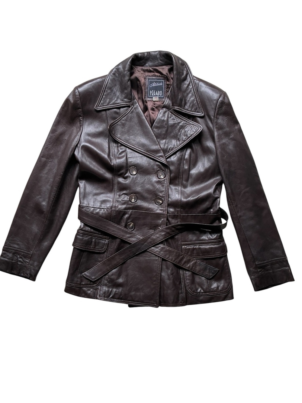 Pegabo Vintage Women's Brown Leather Jacket Made in Canada Size Medium
